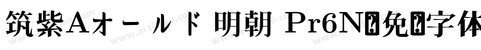 筑紫Aオールド明朝 Pr6N字体转换